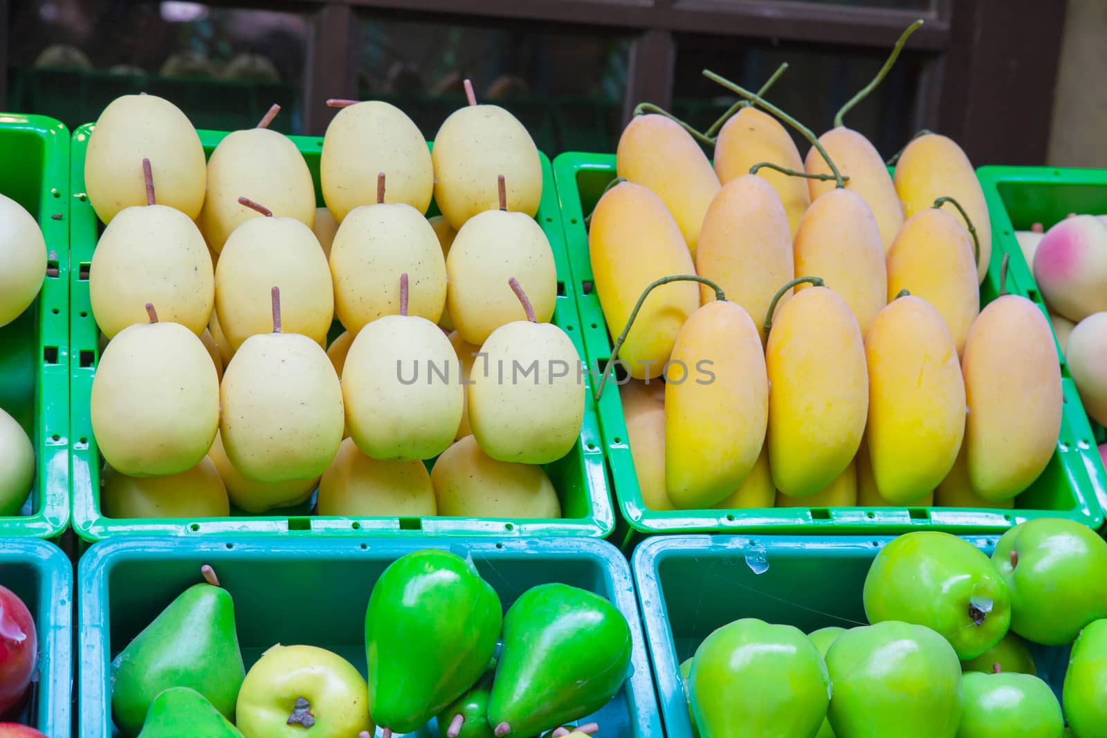 Fresh fruits shop at a market 