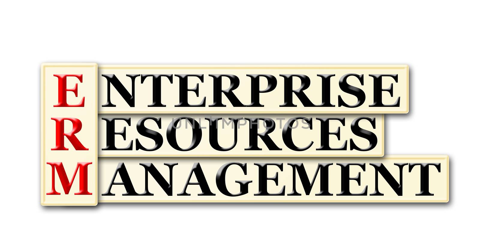 Conceptual ERM Enterprise Resources  Management  acronym on white