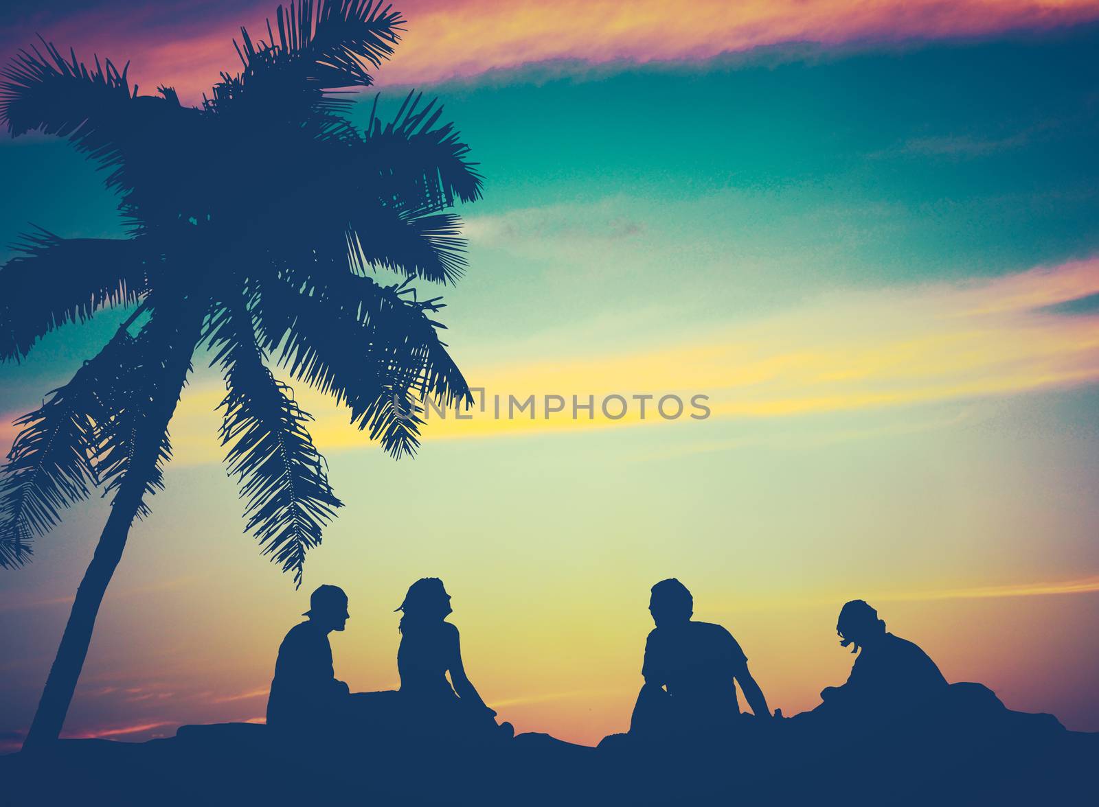 Retro Sunset Hawaii Friends by mrdoomits