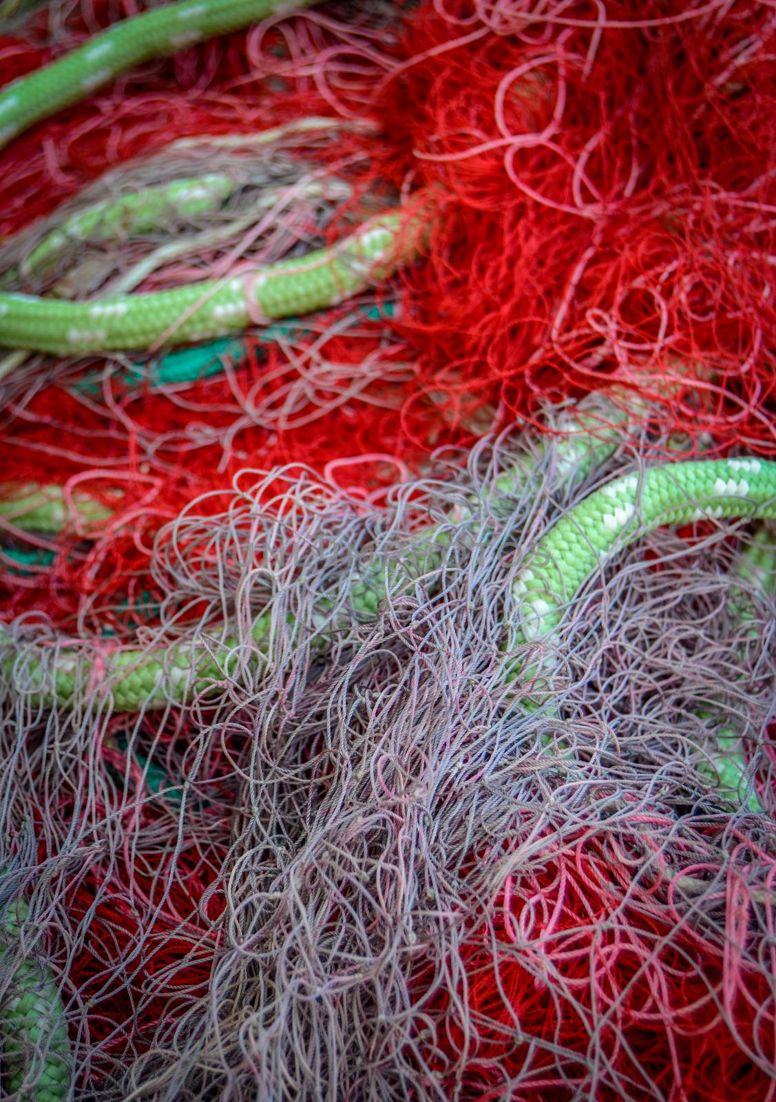 Background Texture Of A Tangle Of Fishing Nets (With Shallow DoF)