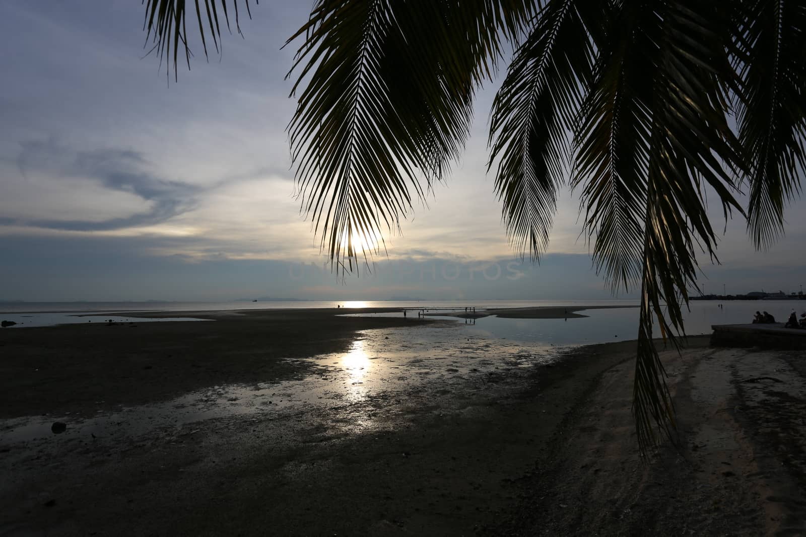 sunset over the sea on the island of Koh Samui in Thailand