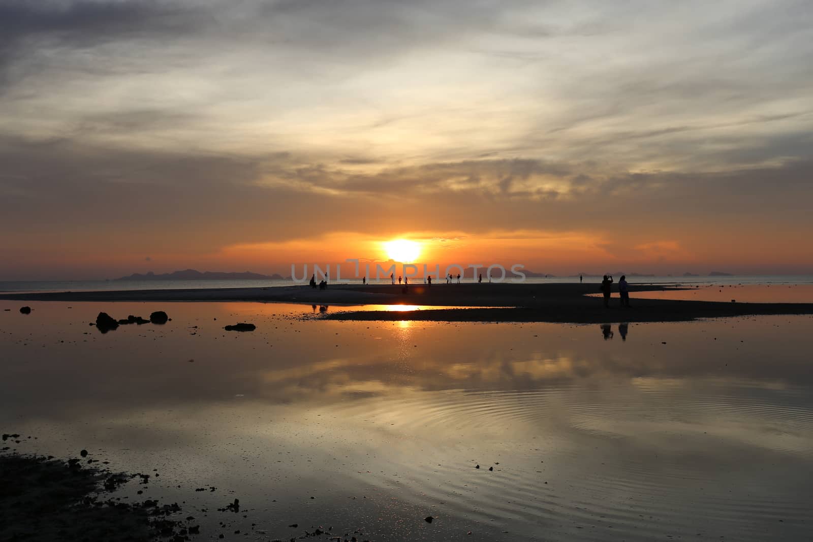 sunset over the sea on the island of Koh Samui in Thailand