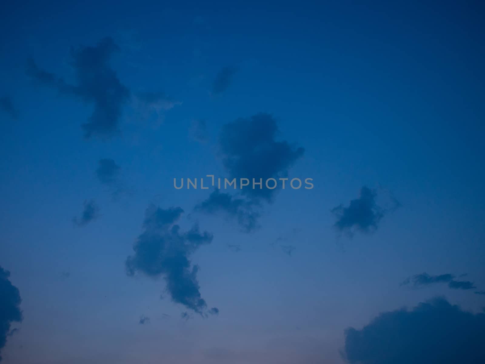 Evening sky Blue colour, Sky from Lamphun Thailand.