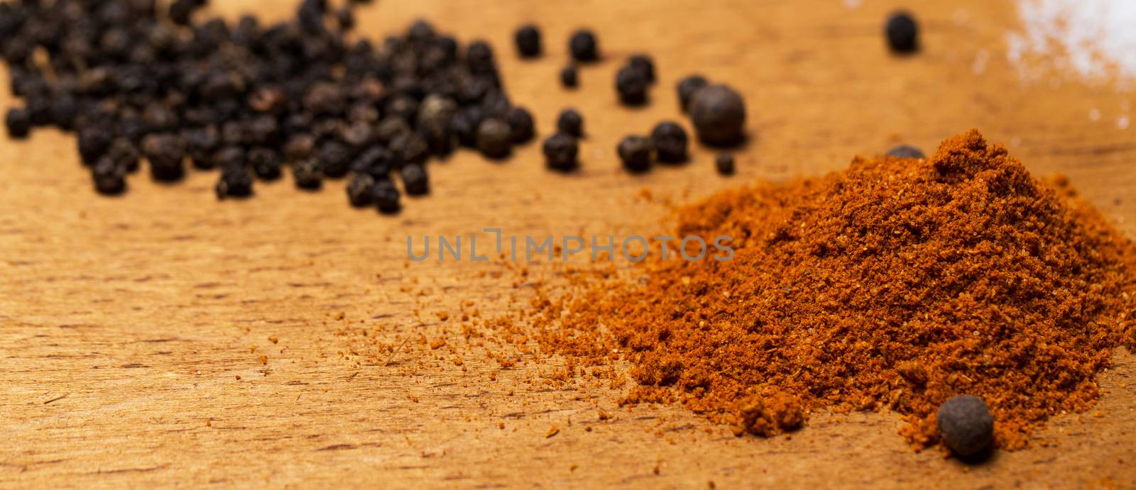 Spices. Heap of various spices on the table