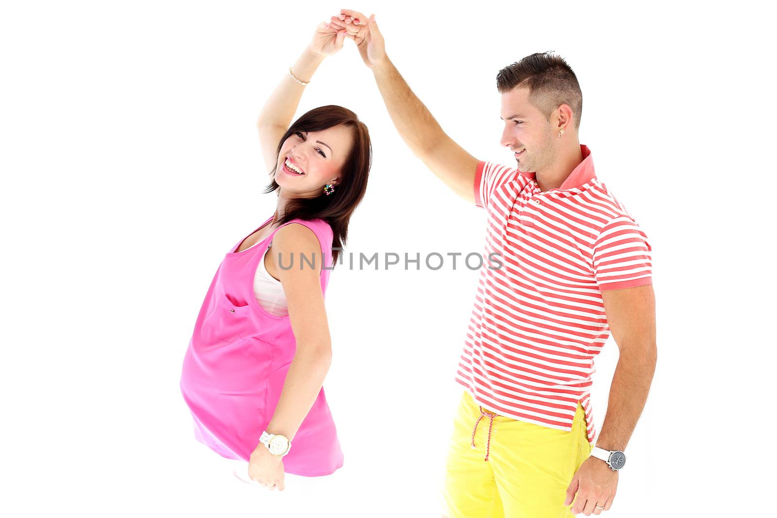 Pregnant girl and cute man waiting for a child