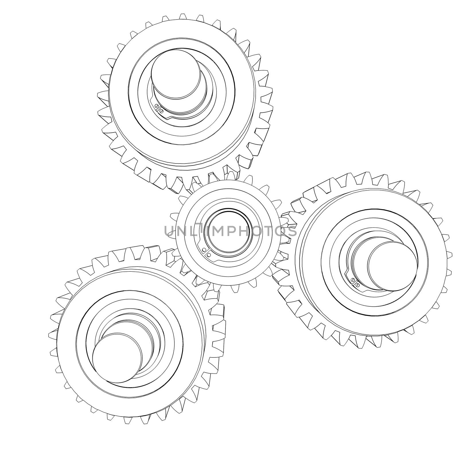 Mechanism with gears by cherezoff