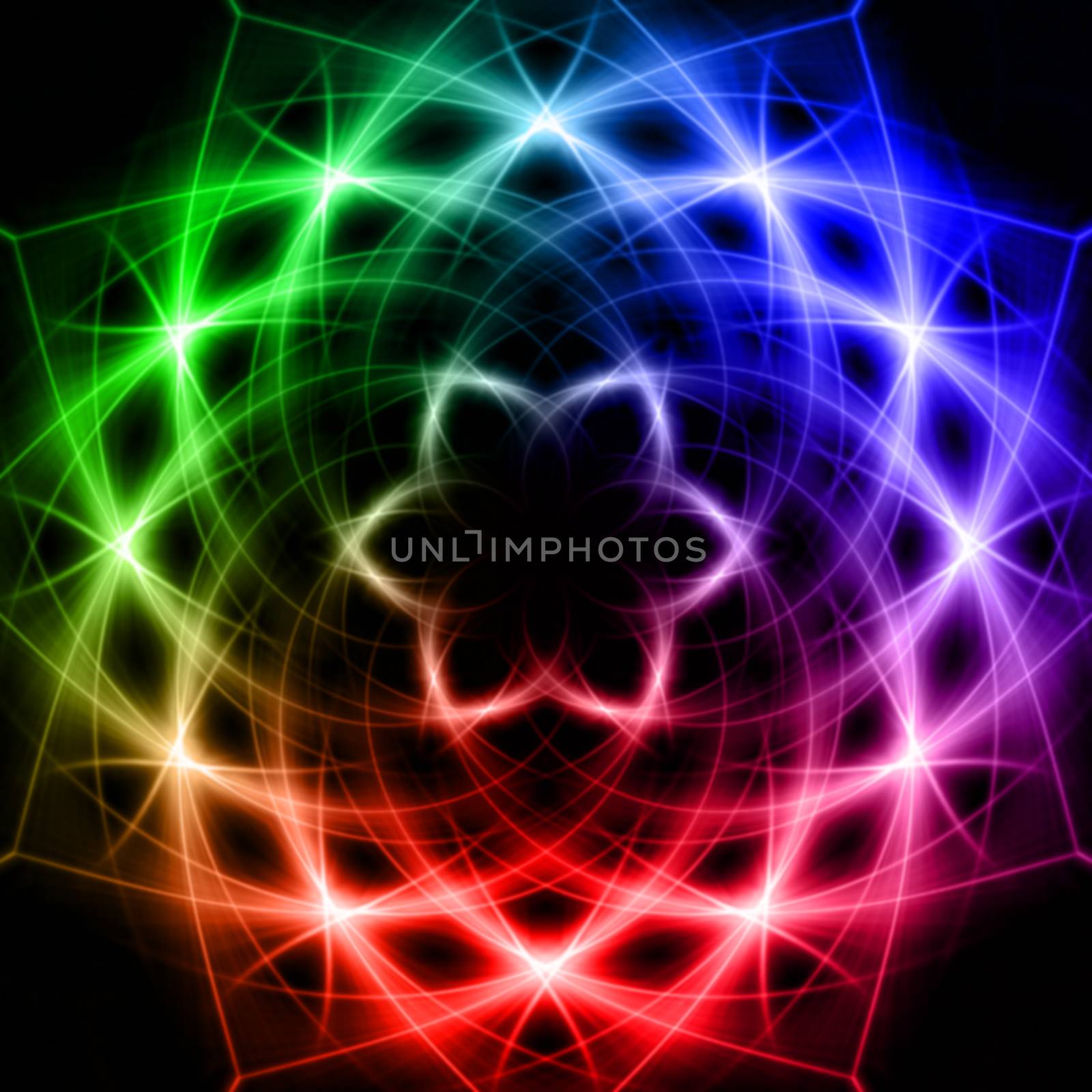 shining rainbow lights like mandala by marinini