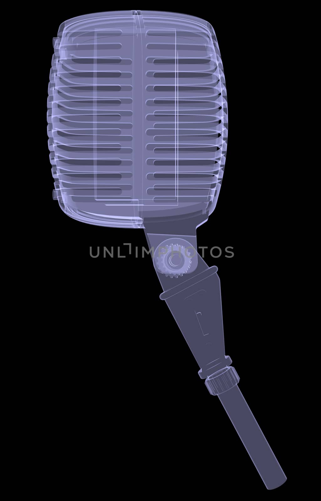 Studio microphone. X-ray render by cherezoff