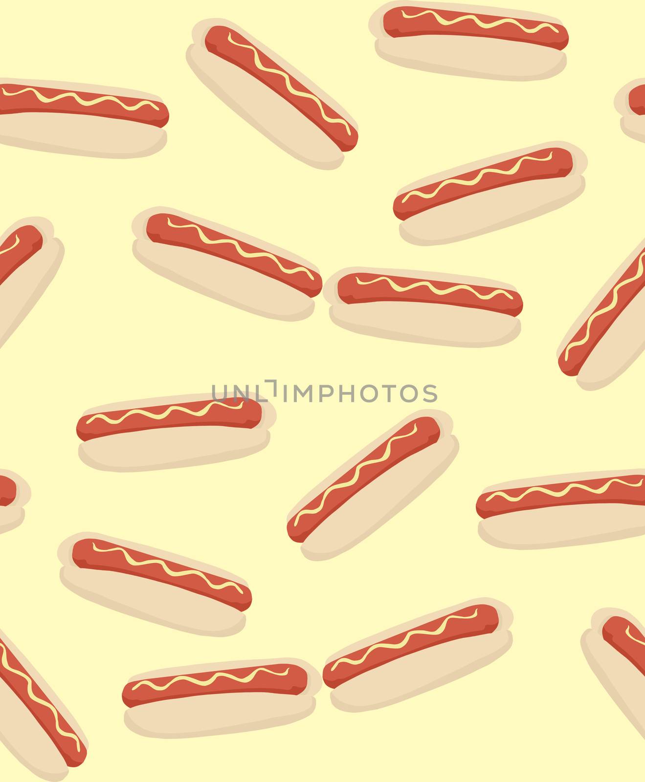 Seamless tiled background pattern of hot dogs