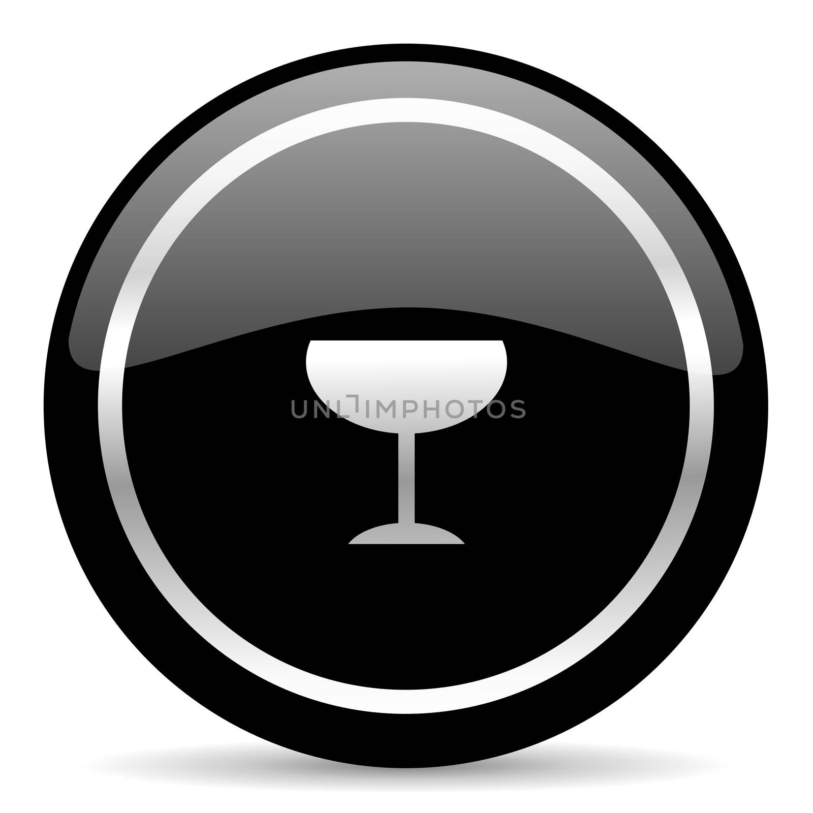 black web button on white background