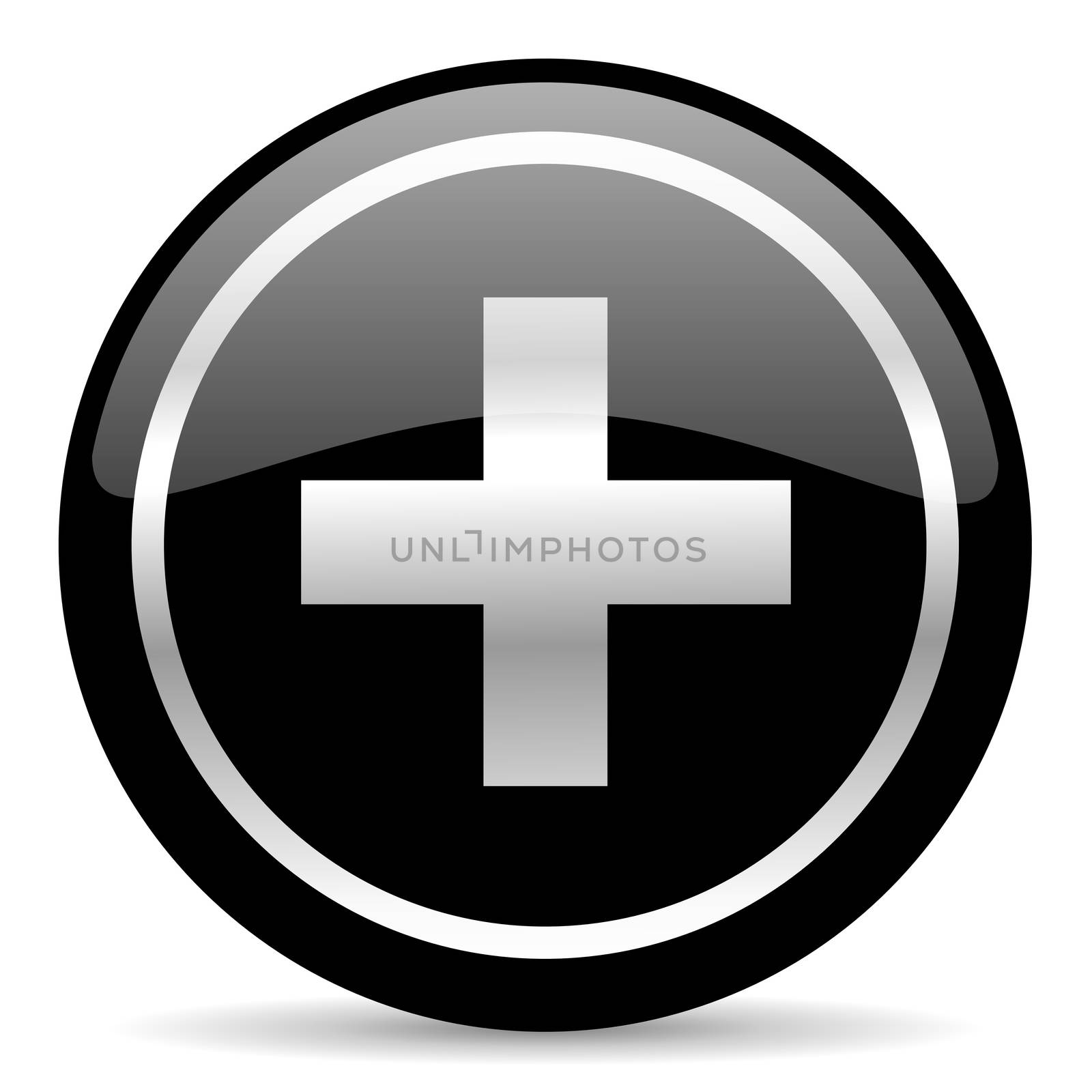 black web button on white background