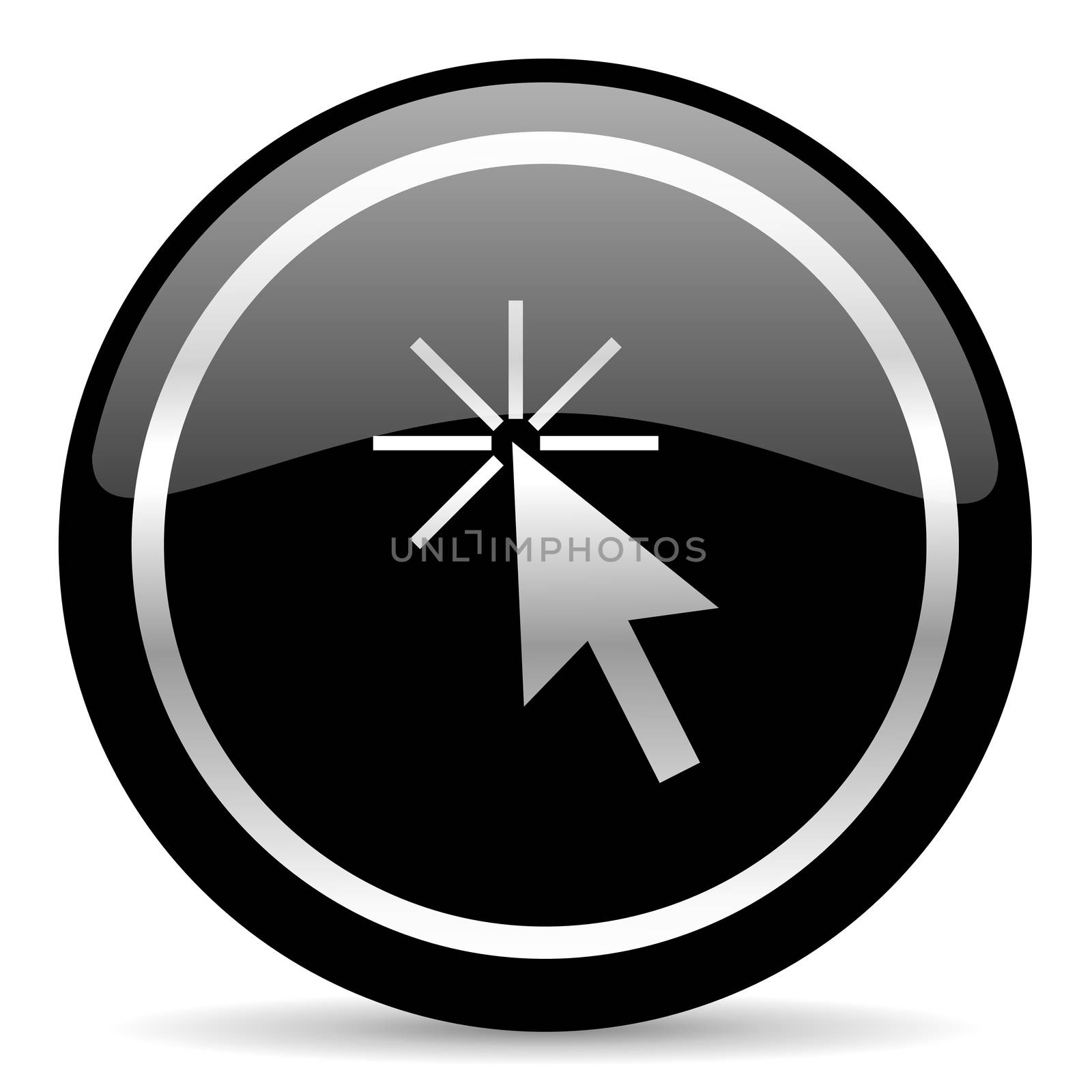 black web button on white background