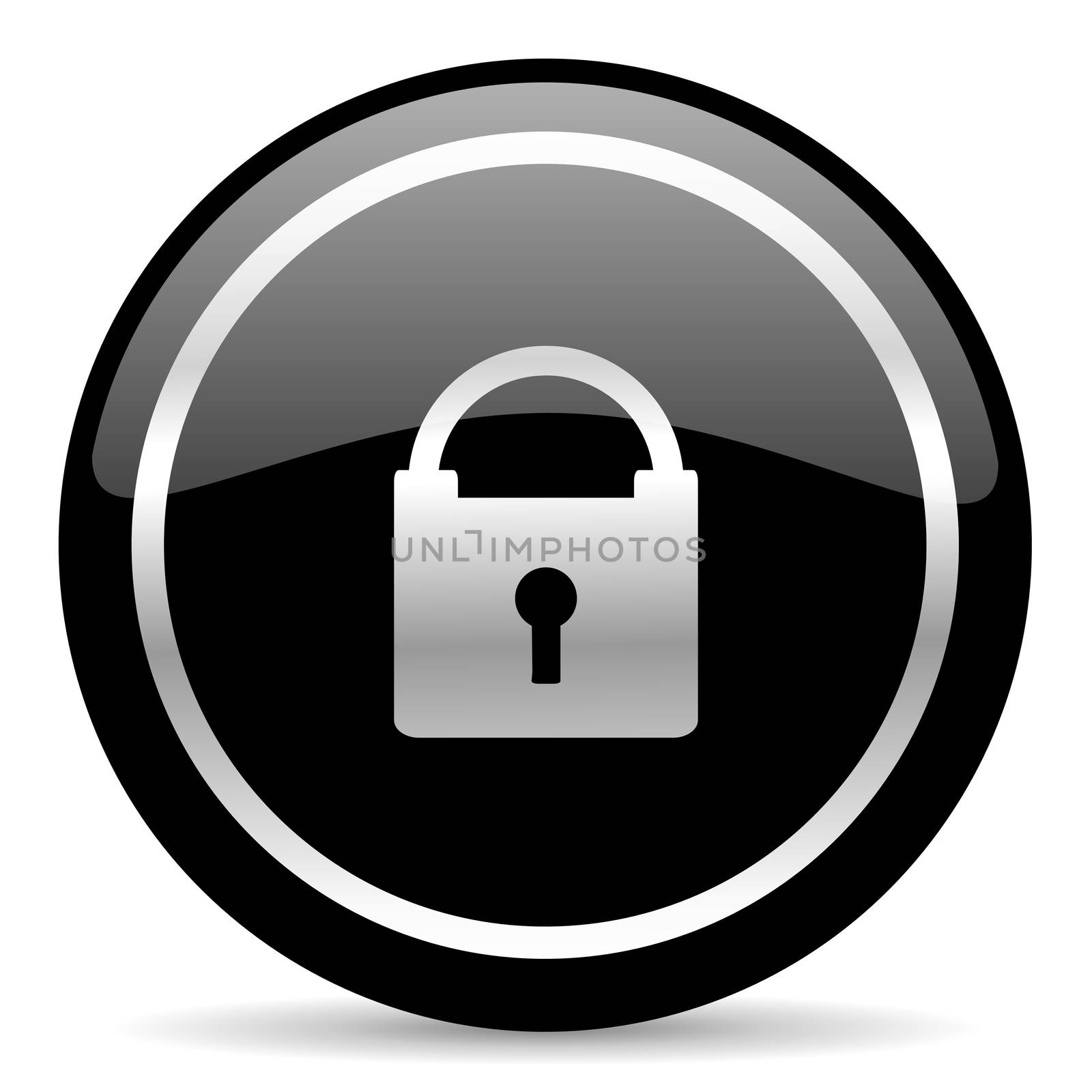 black web button on white background