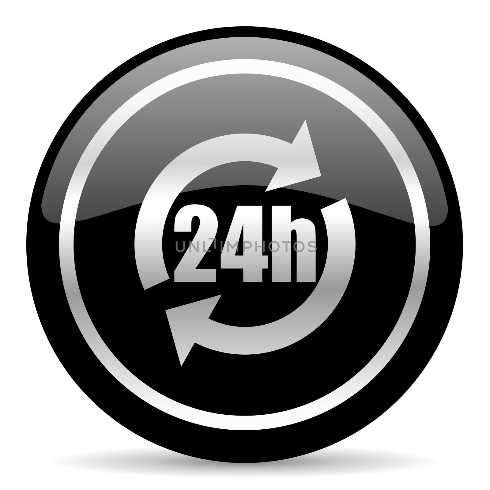 black web button on white background