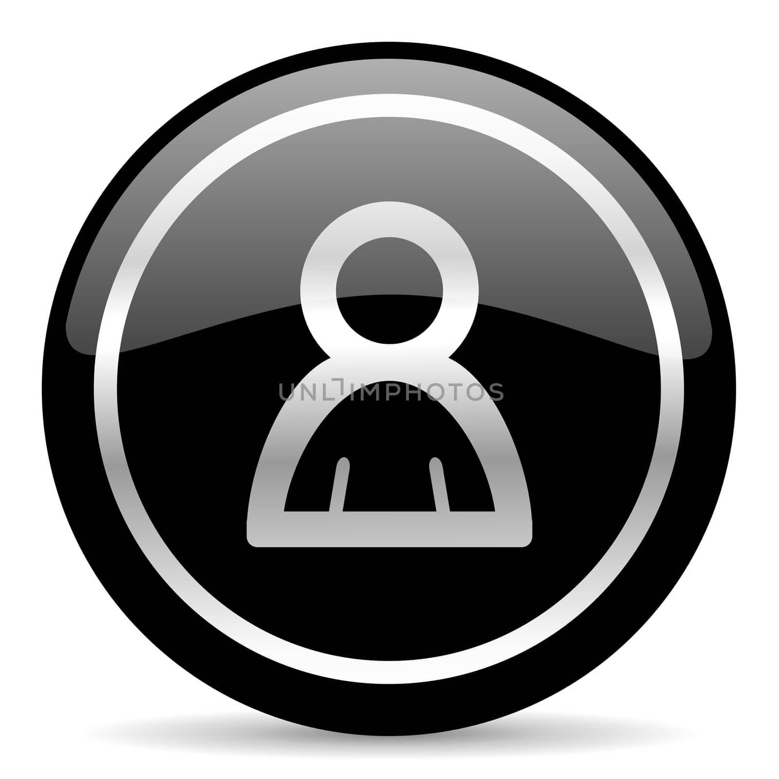 black web button on white background