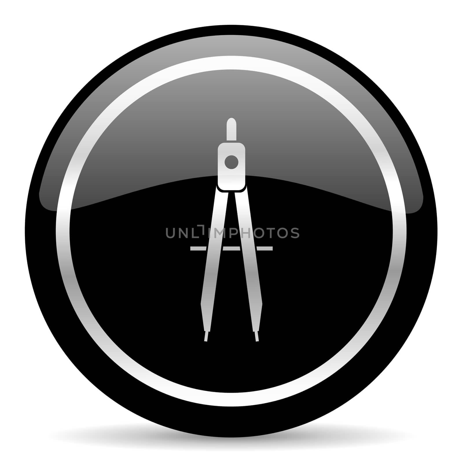 black web button on white background