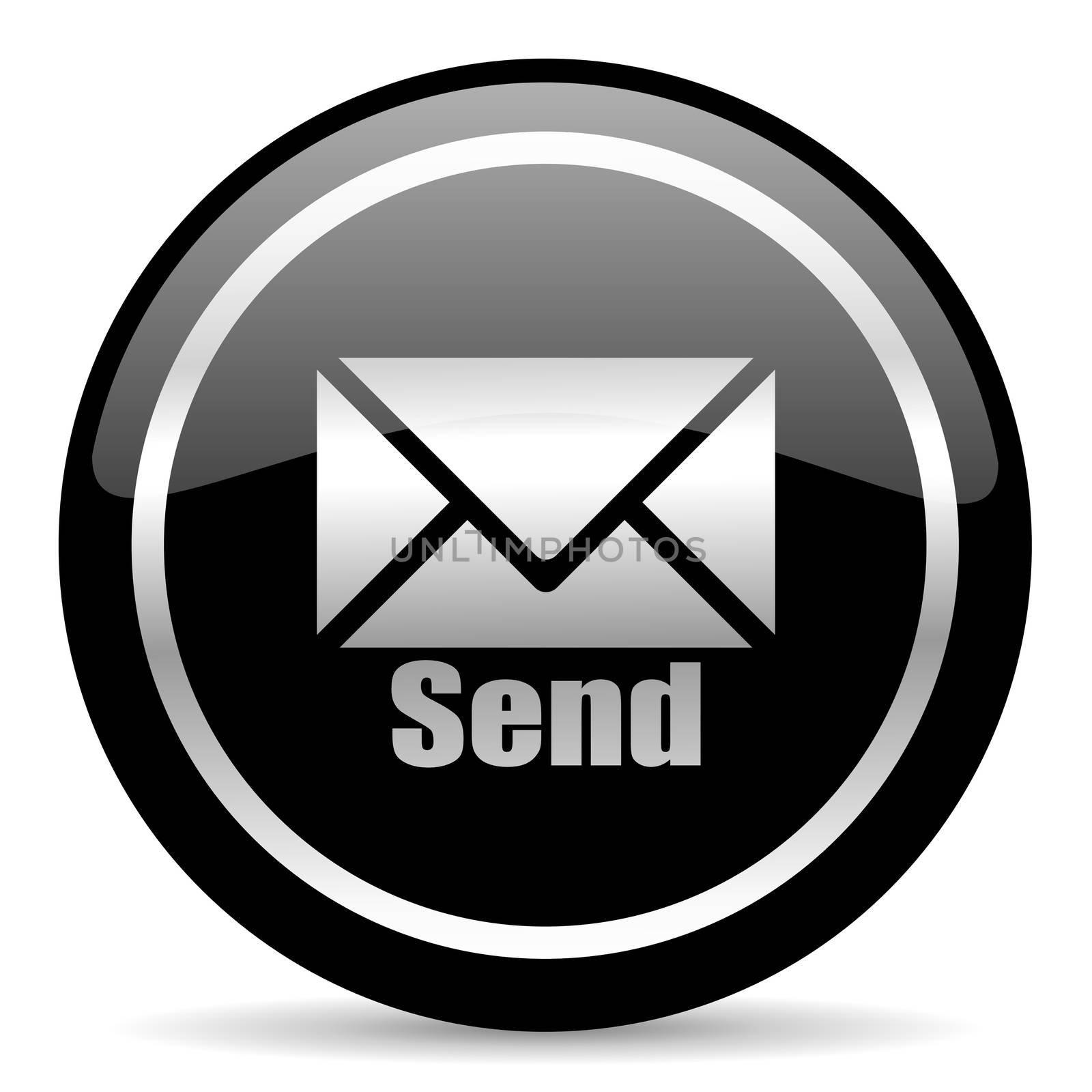 black web button on white background