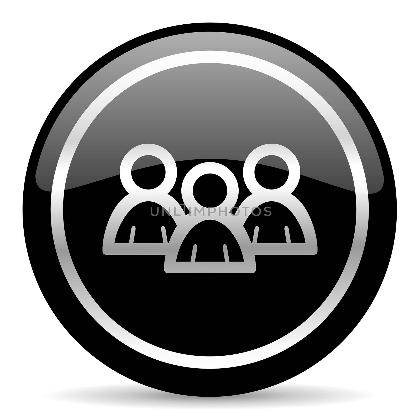 black web button on white background