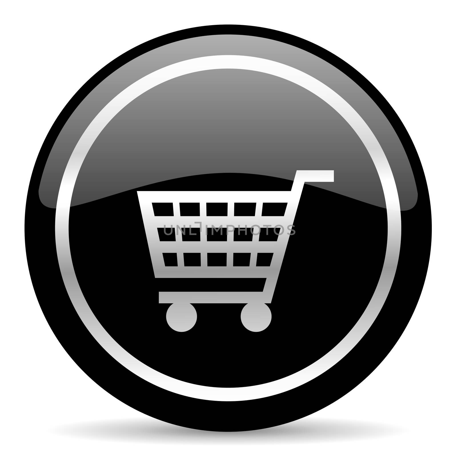 black web button on white background