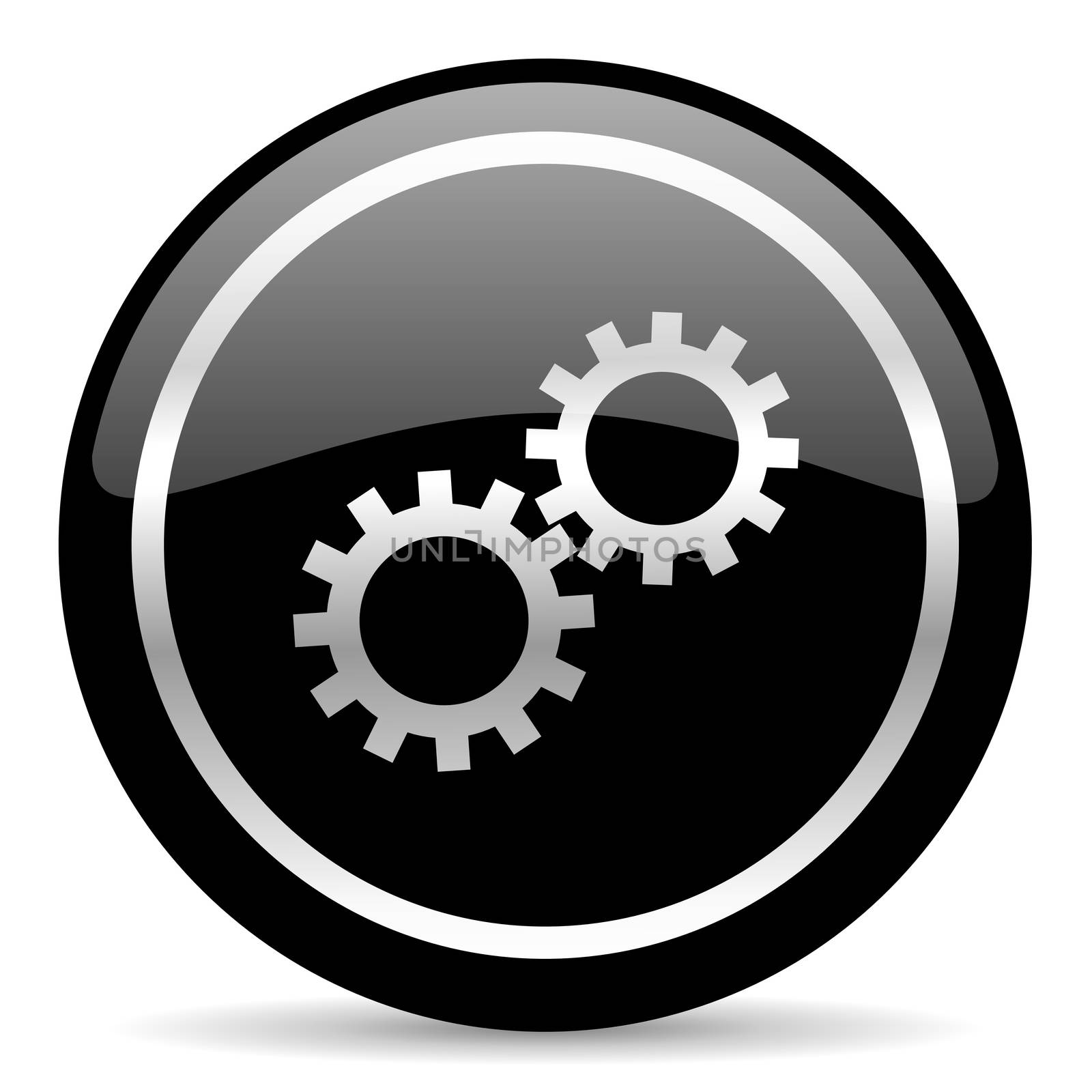 black web button on white background
