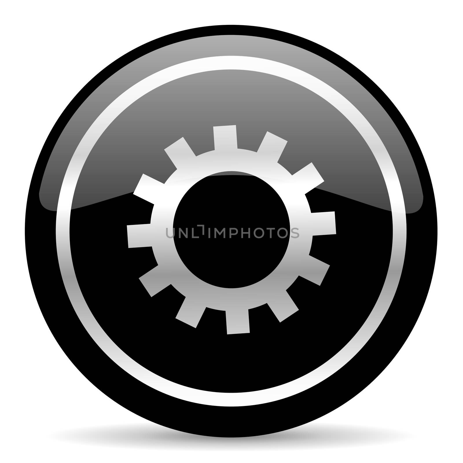 black web button on white background