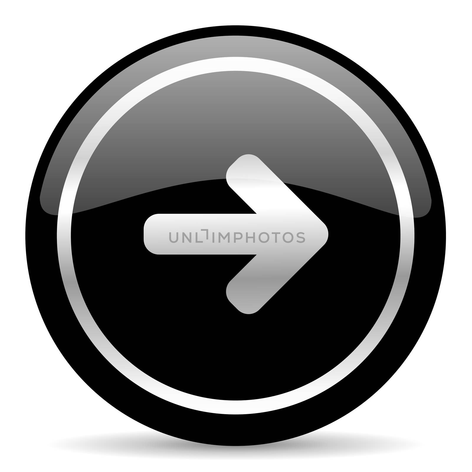 black web button on white background