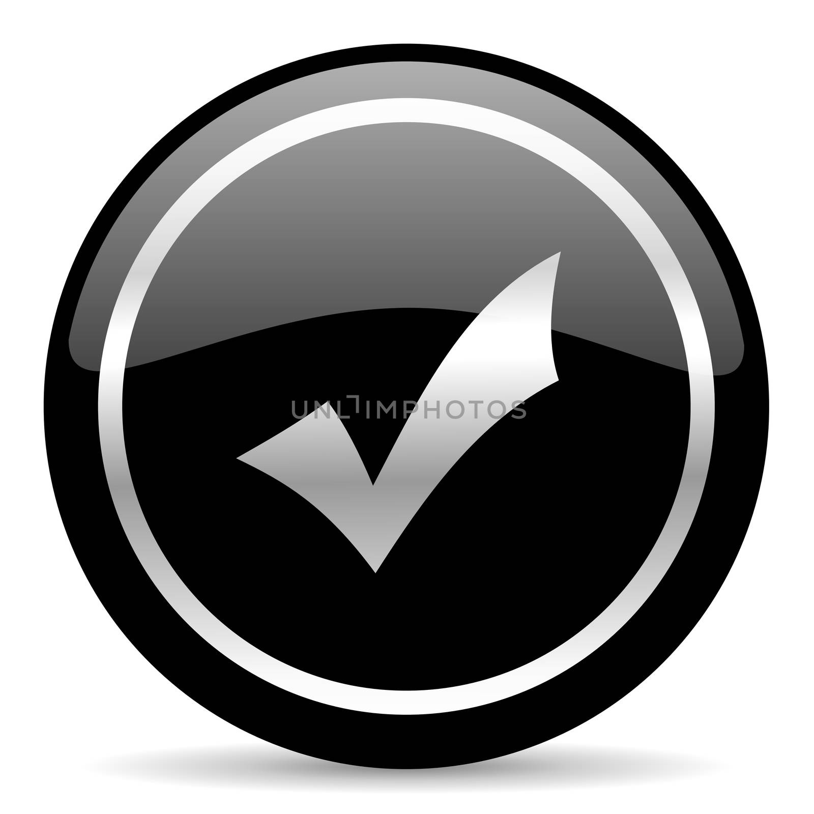black web button on white background