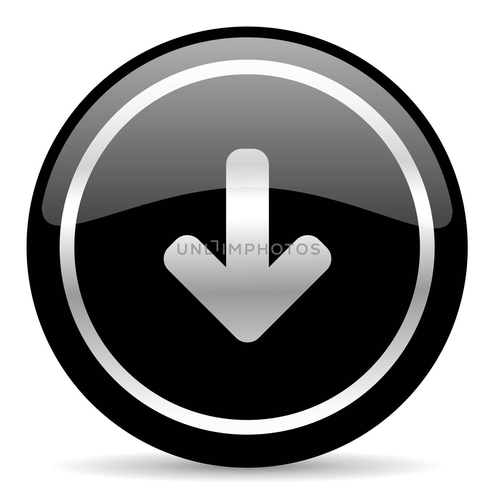black web button on white background