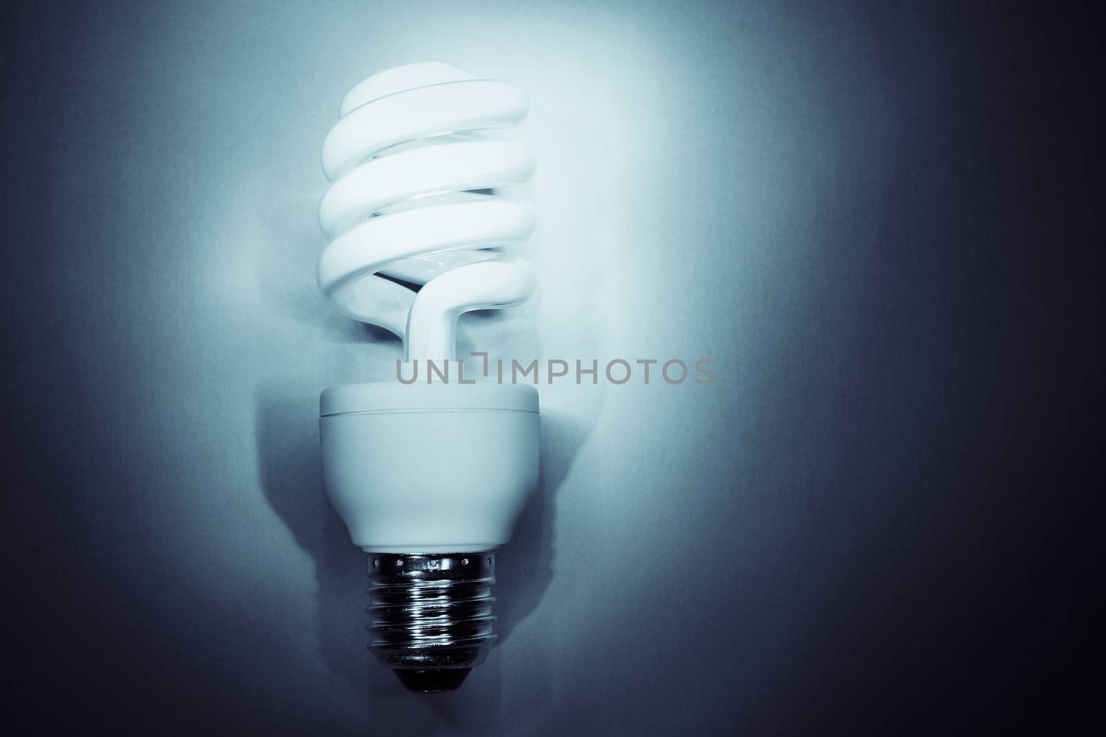 Power saving light bulb closeup