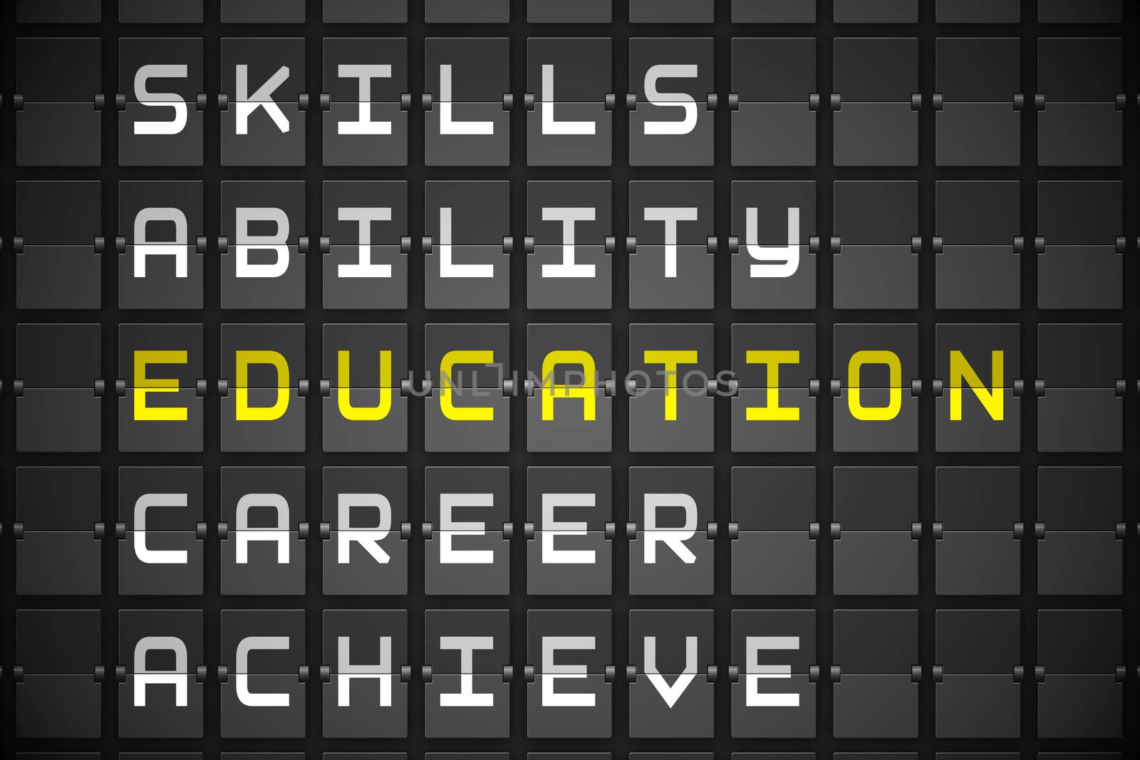 Education buzzwords on black mechanical board by Wavebreakmedia