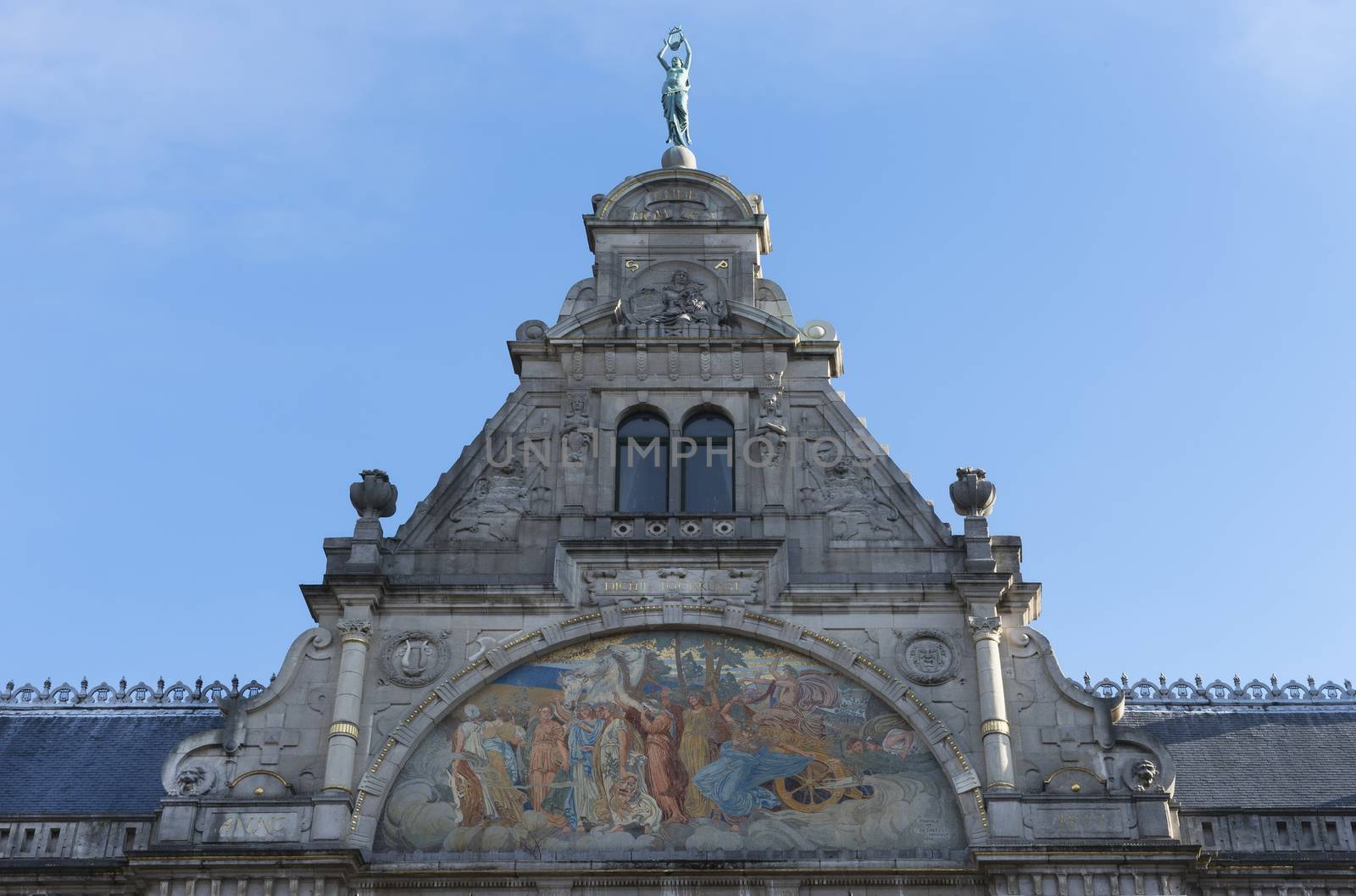 Fresco and top of Ghent Theater facade. by Claudine