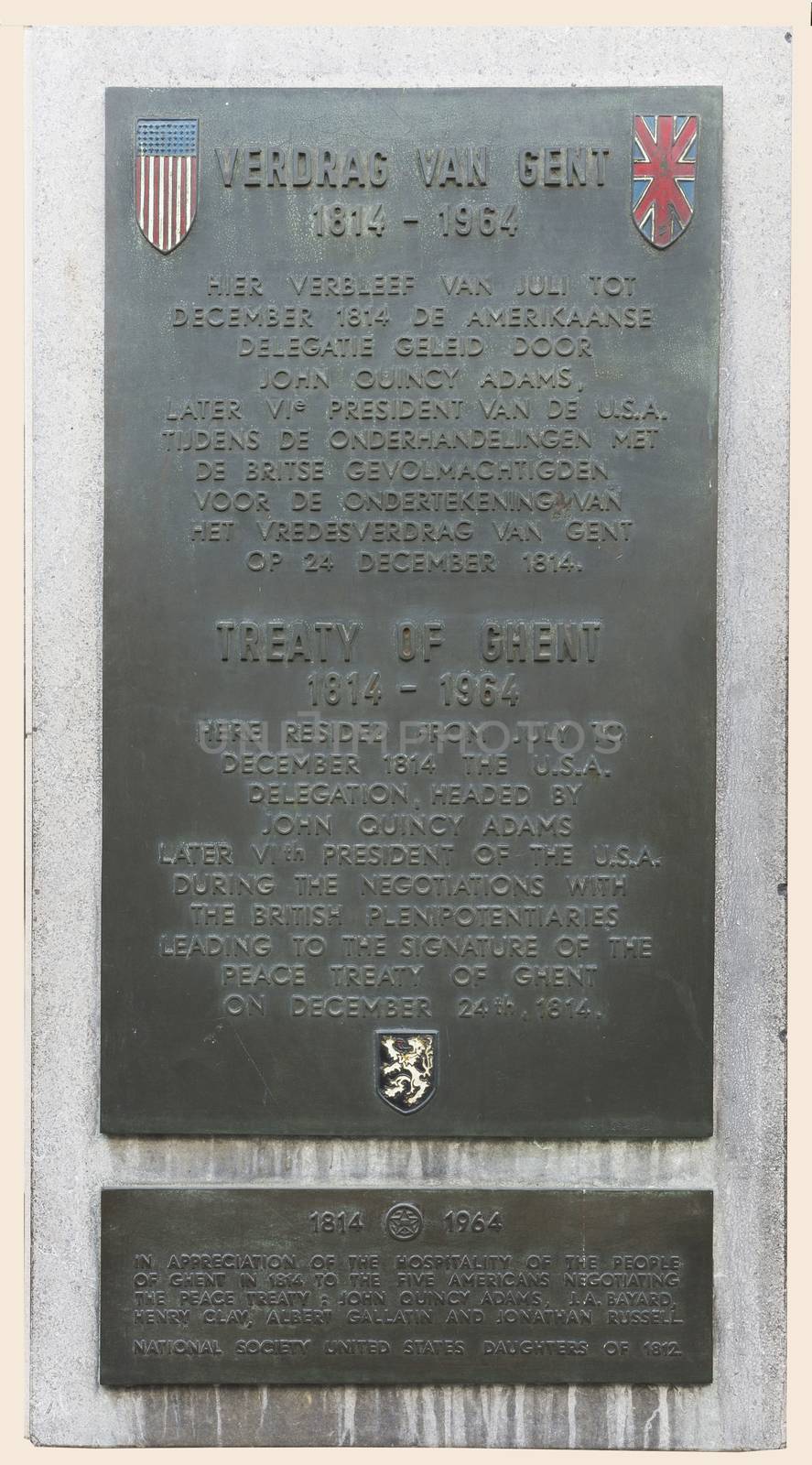 Memorial for the Treaty of Ghent in 1814. by Claudine