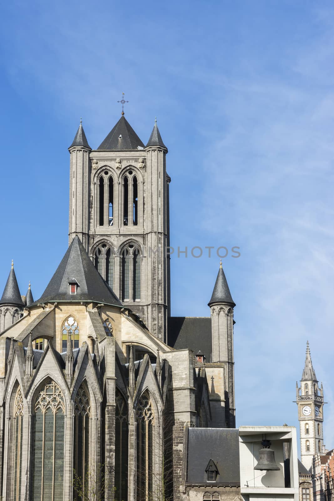 St. Nicolas church, bell and postal tower in Ghent, Belgium. by Claudine