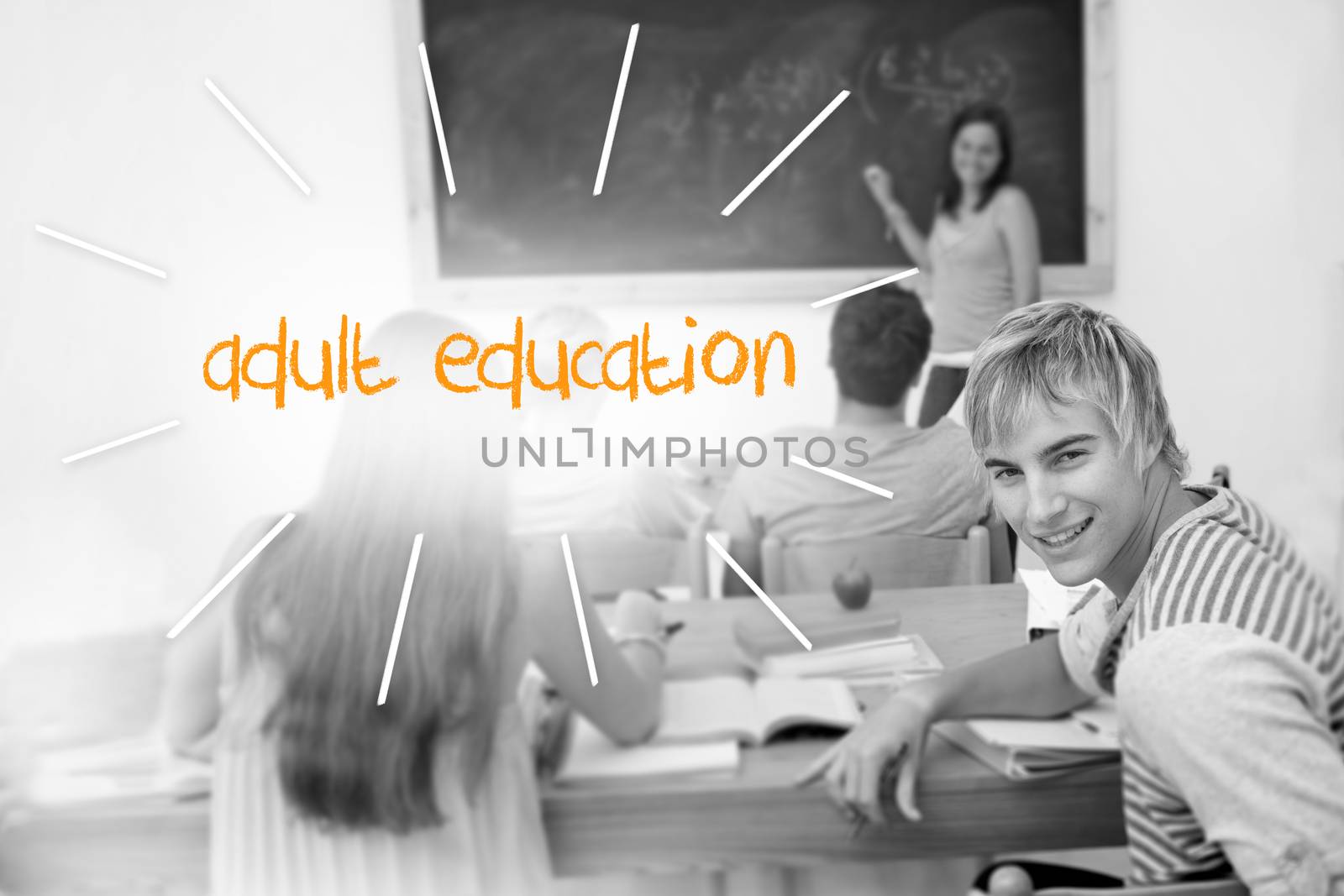 Adult education against students in a classroom by Wavebreakmedia