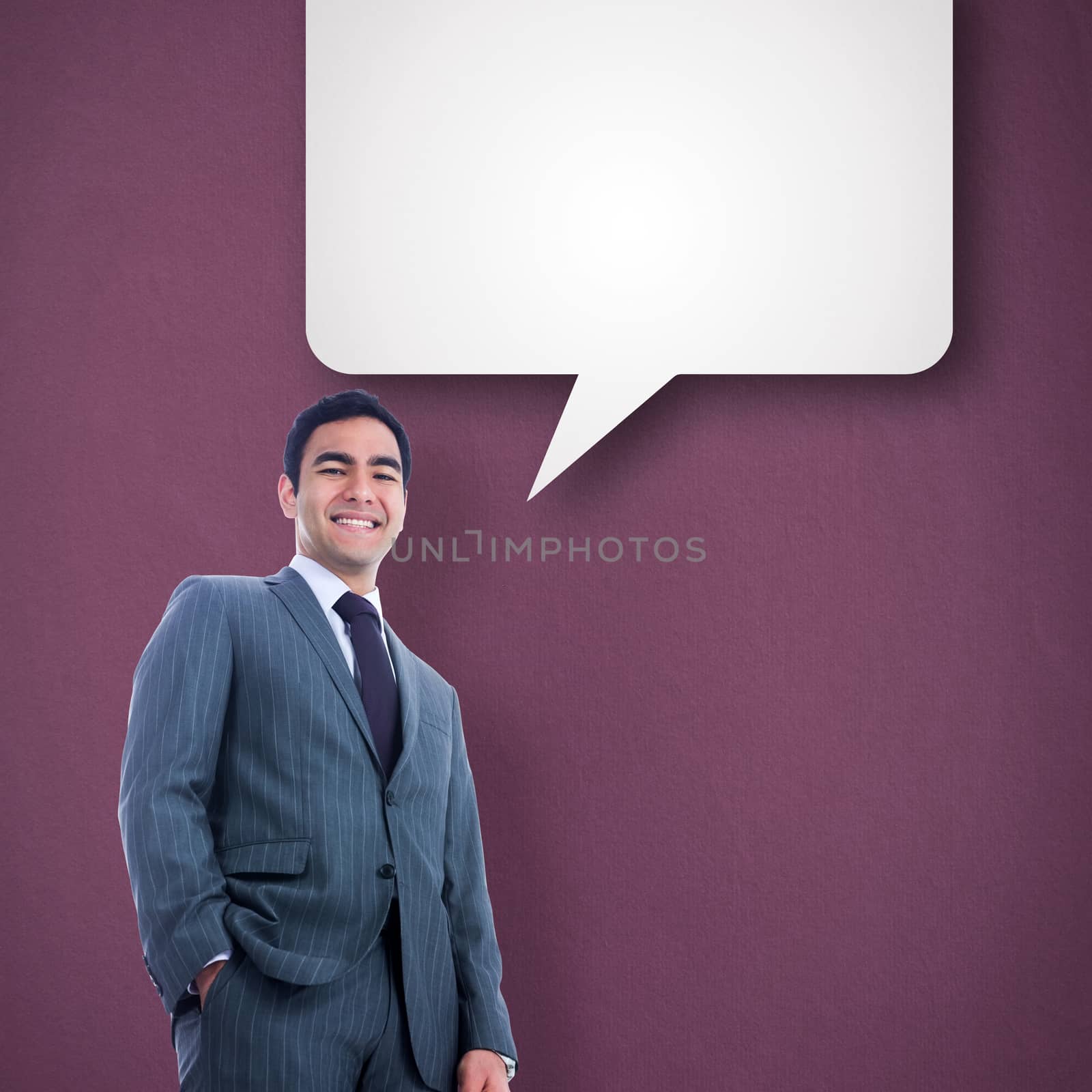 Composite image of smiling businessman standing by Wavebreakmedia