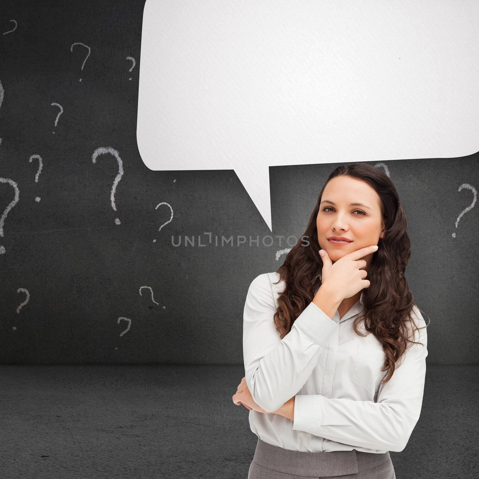 Composite image of portrait of a businesswoman posing by Wavebreakmedia