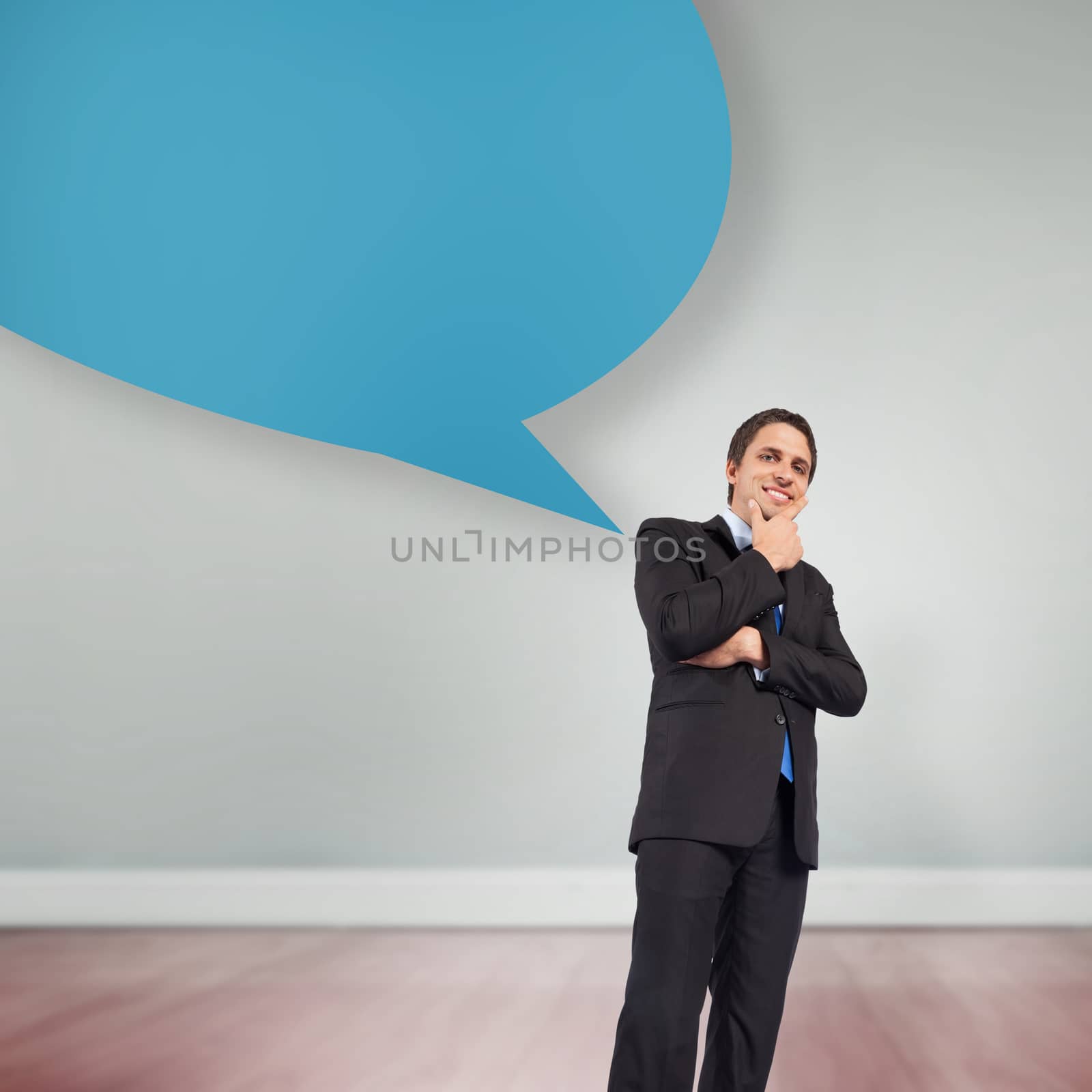 Composite image of thinking businessman touching chin by Wavebreakmedia