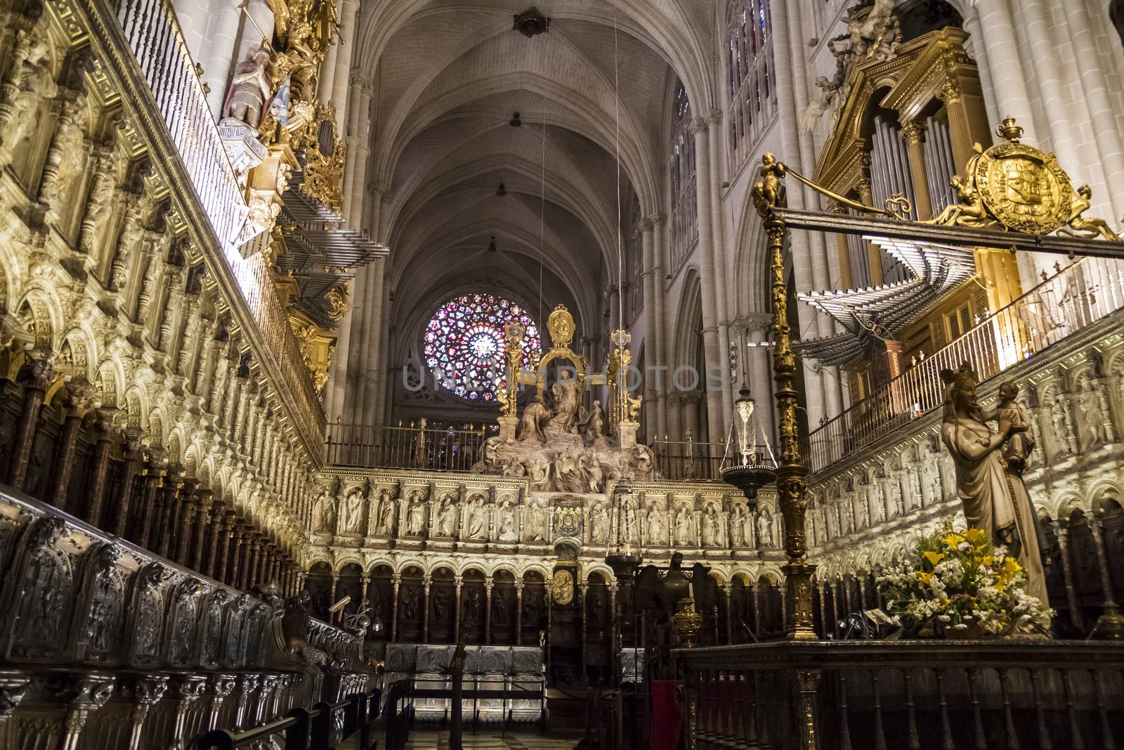 Majestic interior of the Cathedral Toledo, Spain. Declared World by FernandoCortes