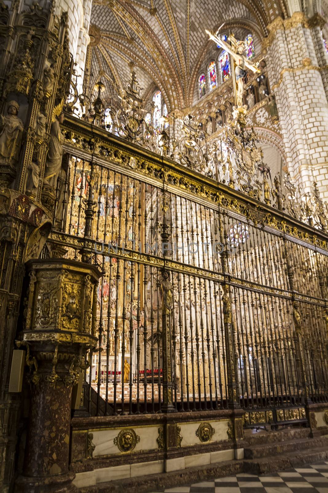 Majestic interior of the Cathedral Toledo, Spain. Declared World by FernandoCortes