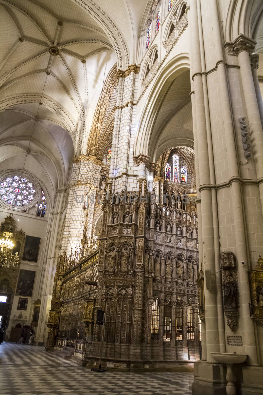 Majestic interior of the Cathedral Toledo, Spain. Declared World by FernandoCortes