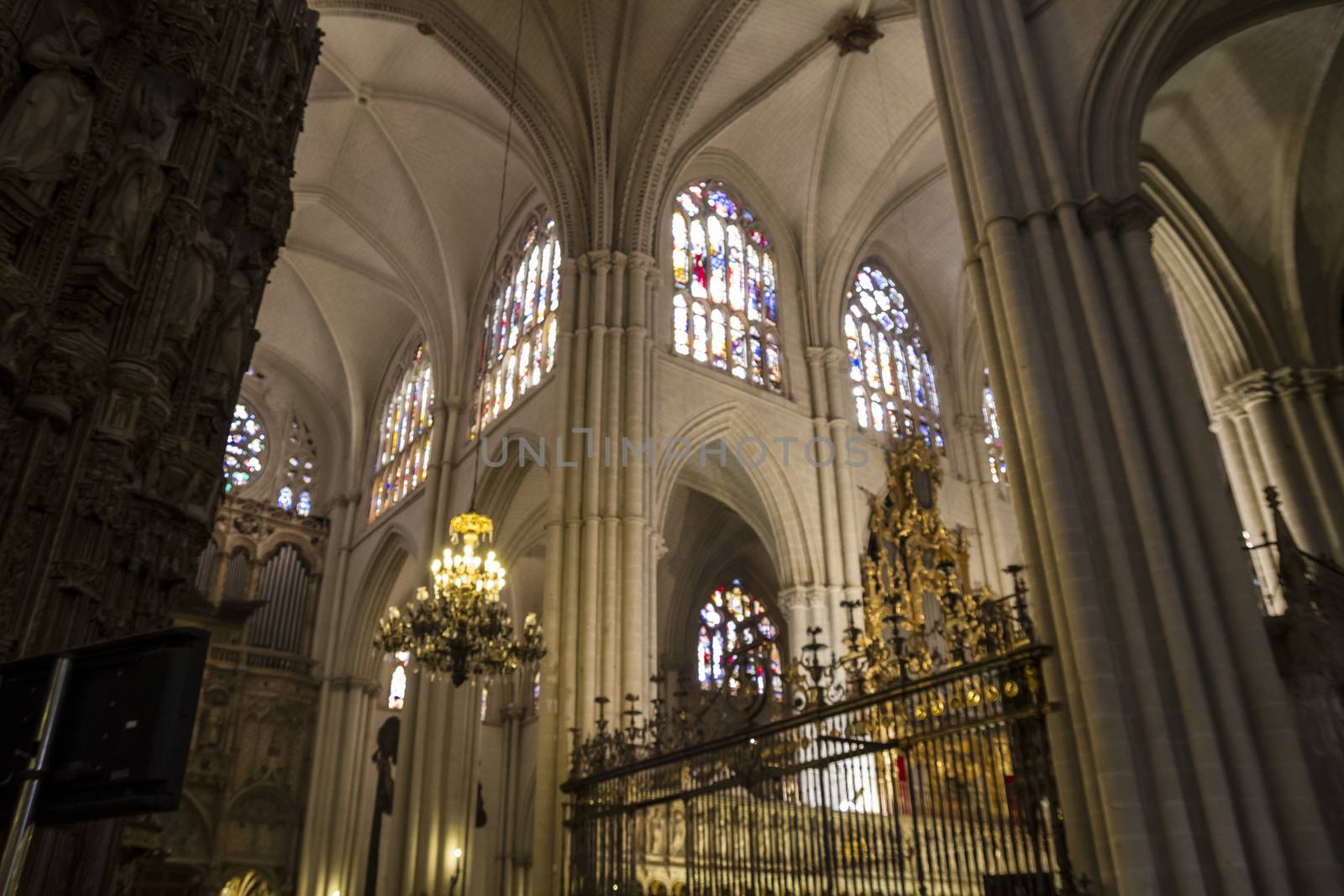 Majestic interior of the Cathedral Toledo, Spain. Declared World by FernandoCortes