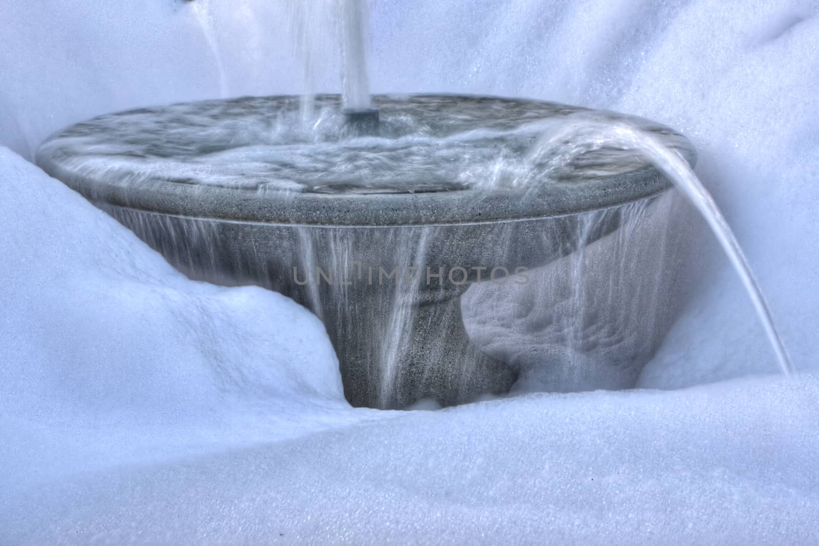 Water Fountain creating suds in High Dynamic Range