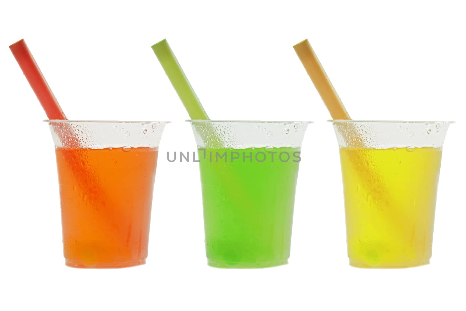 Coloured refreshing cold drinks