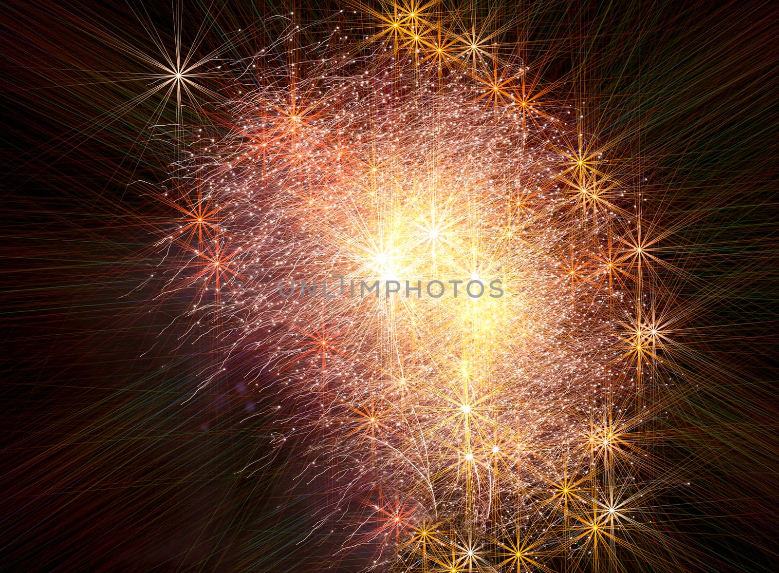 
Background as a shining star of fireworks in the night sky