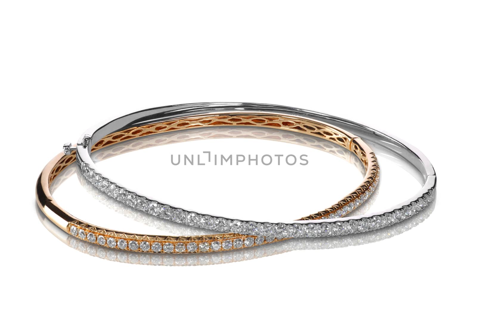 Set of diamond bracelets rose and white gold by fruitcocktail
