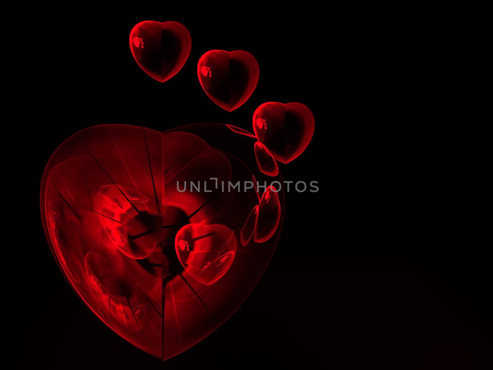 Valentine red hearts  background by lkant