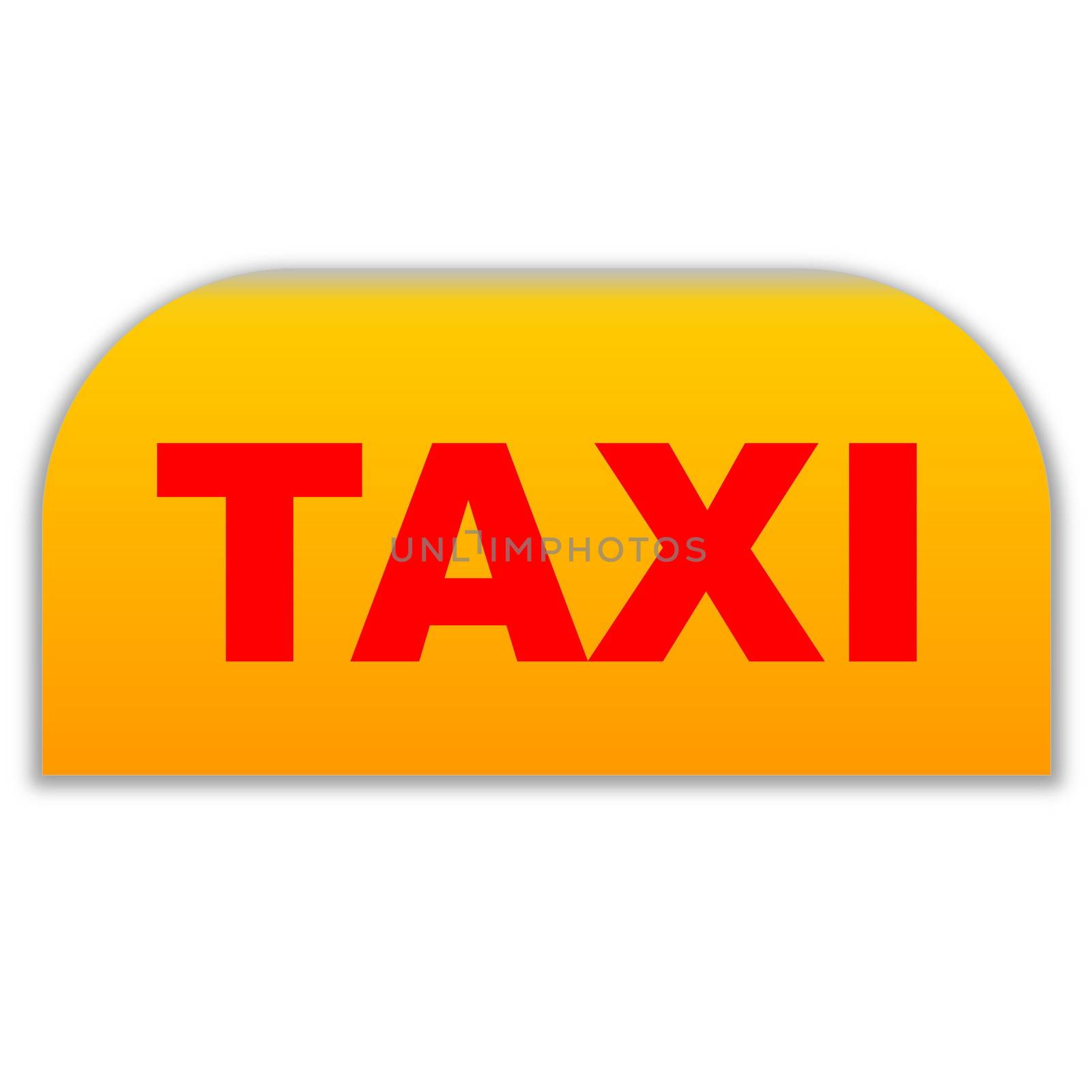 Orange and red taxi icon in white background