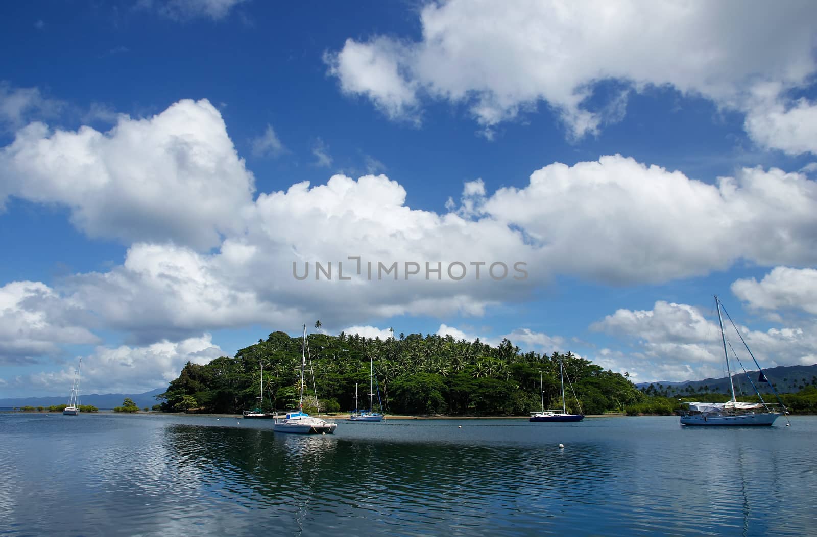 Savusavu harbor, Vanua Levu island, Fiji, South Pacific