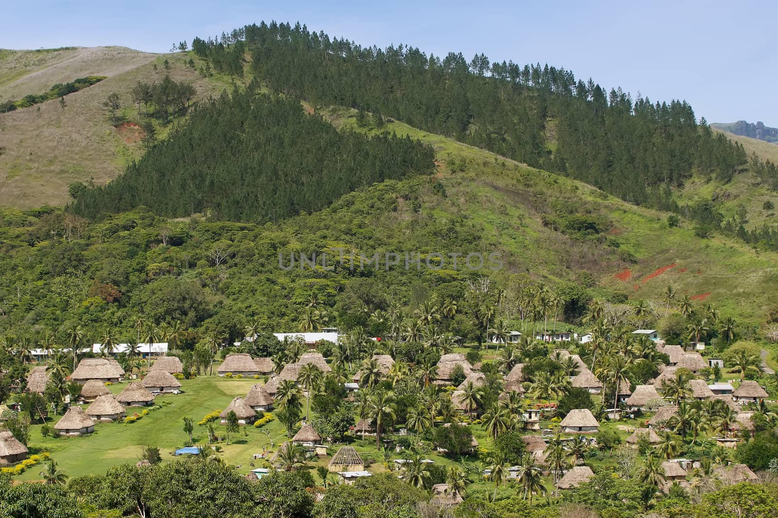 Traditional houses of Navala village, Viti Levu, Fiji by donya_nedomam