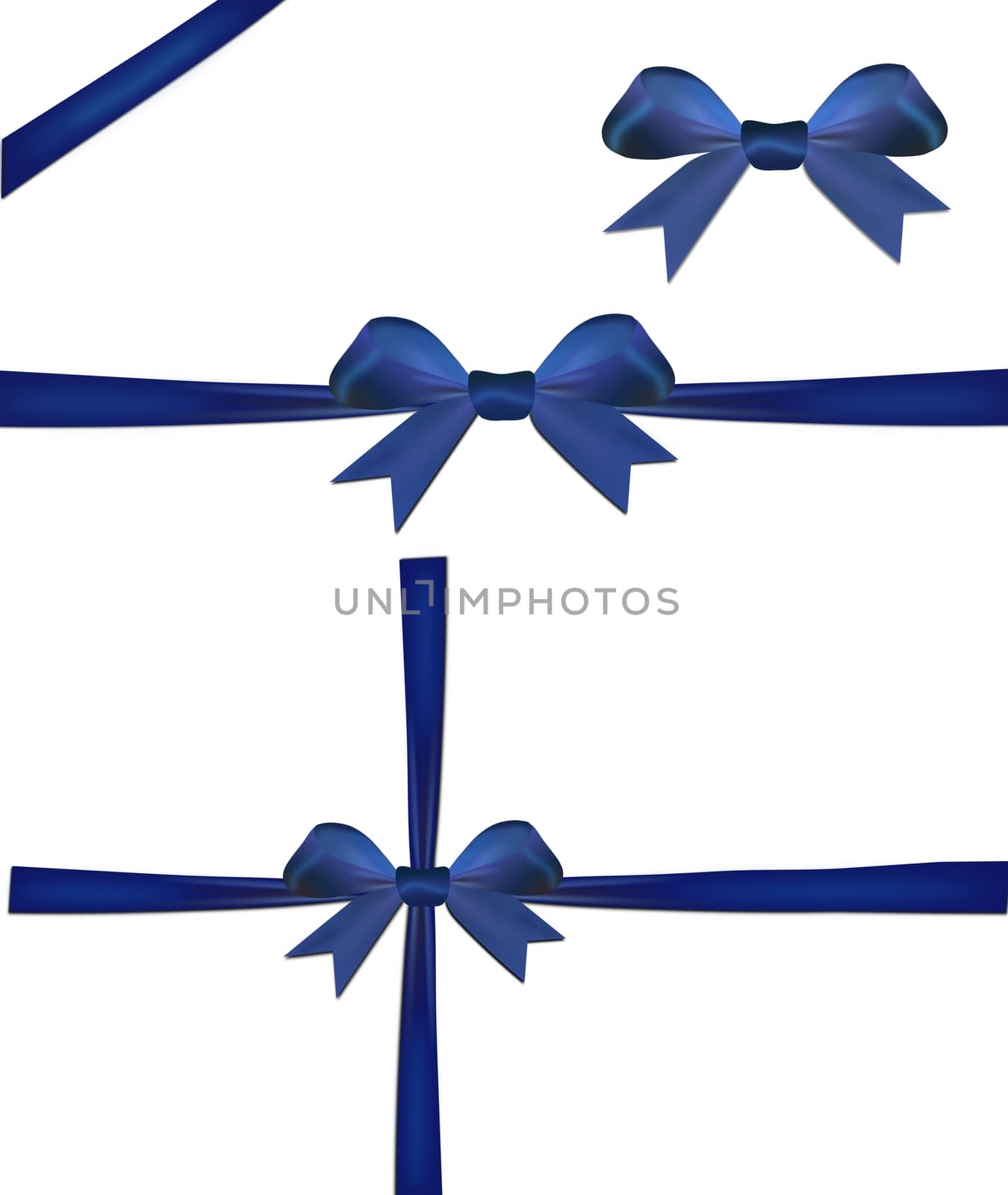 Set of christmas blue bow isolated by sylwia